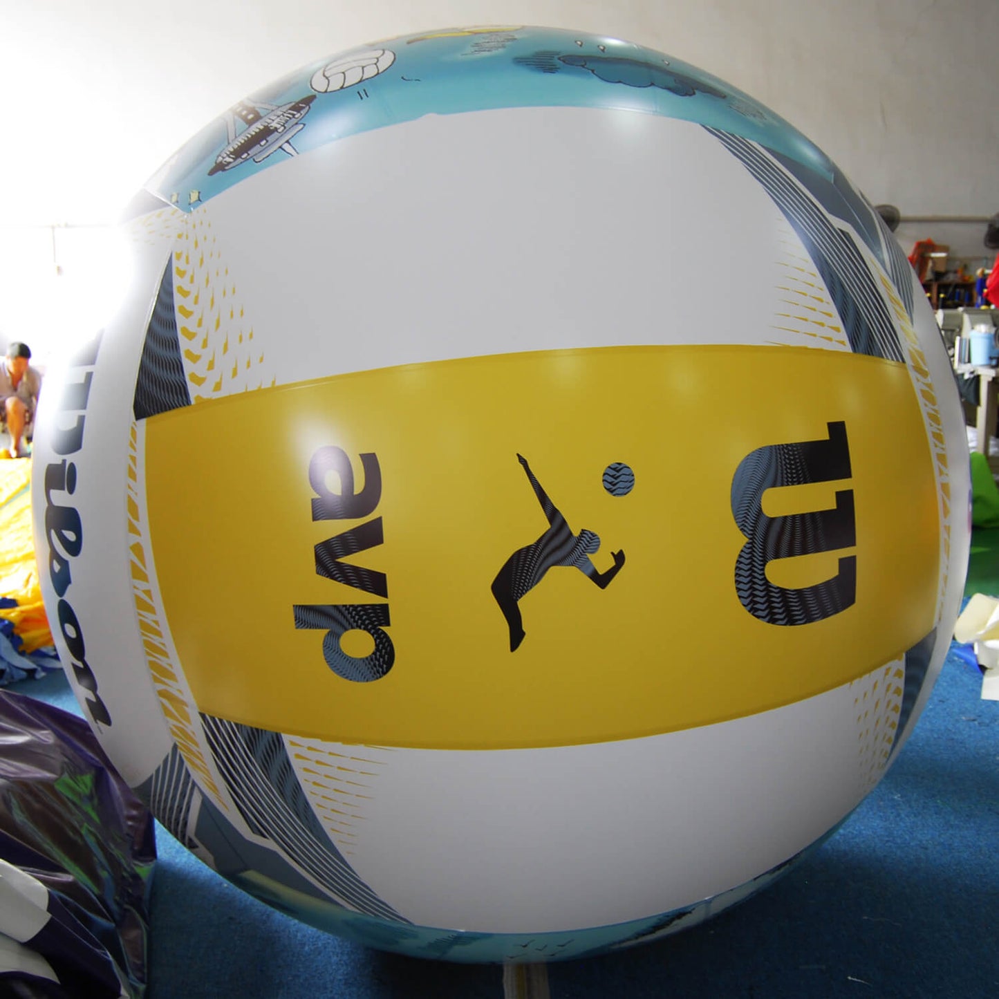 KeepFuns Cartoon beach theme inflatable advertising ball interesting illustration promotional inflatable model activity interactive giant prop ball