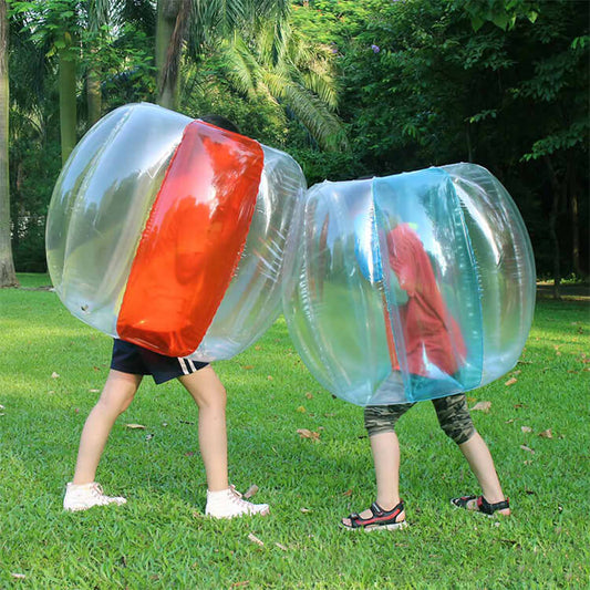 KeepFuns Children's inflatable bumper ball transparent red and blue contrast outdoor fun sports ball parent-child interactive bubble collision toy