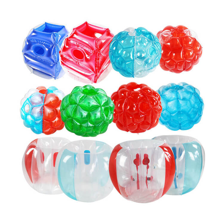 KeepFuns Children's inflatable bumper ball transparent red and blue contrast outdoor fun sports ball parent-child interactive bubble collision toy