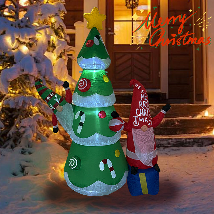 Inflatable Christmas tree outdoor decoration, Christmas yard decoration, built-in LED lights, suitable for indoor, garden, lawn, festival, party