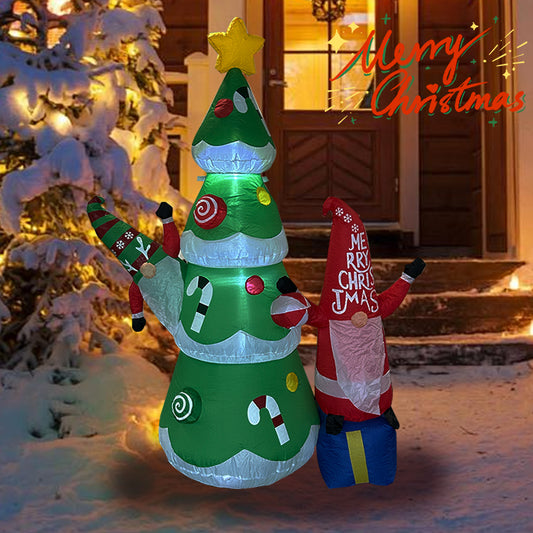 Inflatable Christmas tree outdoor decoration, Christmas yard decoration, built-in LED lights, suitable for indoor, garden, lawn, festival, party