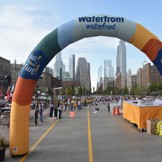 KeepFuns Colorful Gradient Inflatable Arch, Outdoor Event Archway for Marathon & Festival, Custom Branded Advertising Arch
