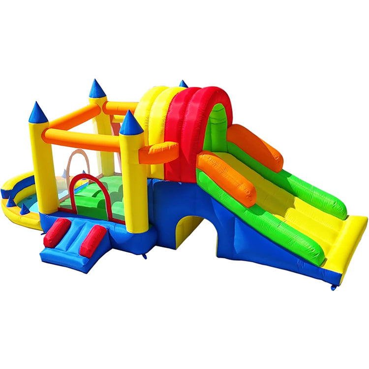 KeepFuns Colorful inflatable castle children's slide trampoline park outdoor parent-child interactive amusement facilities 3 years old + family courtyard inflatable toys