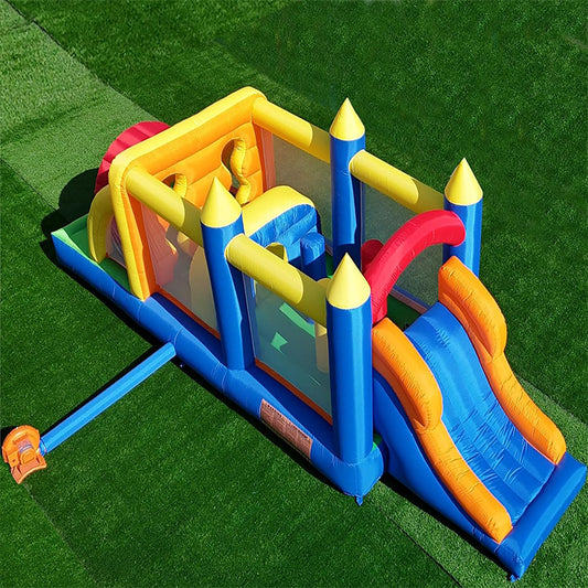 KeepFuns Colorful castle inflatable obstacle course Children's slide trampoline amusement facilities Outdoor parent-child interactive inflatable toys