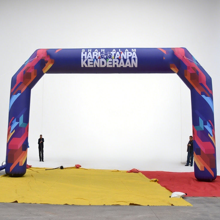 KeepFuns Colorful gradient right angle inflatable arch Outdoor cycling event arch City car-free day promotion arch Customized theme pattern arch