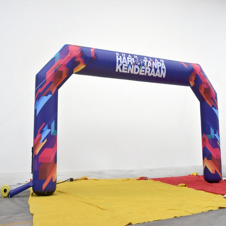 KeepFuns Colorful gradient right angle inflatable arch Outdoor cycling event arch City car-free day promotion arch Customized theme pattern arch