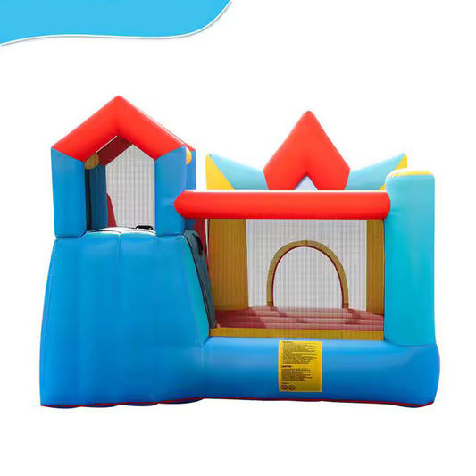 KeepFuns Colorful inflatable castle, children's slide trampoline park, outdoor parent-child interactive amusement facilities, large castle theme inflatable toys