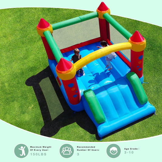 KeepFuns Colorful inflatable castle, children's slide trampoline park, outdoor parent-child interactive amusement facilities, small inflatable toys for kindergarten activities