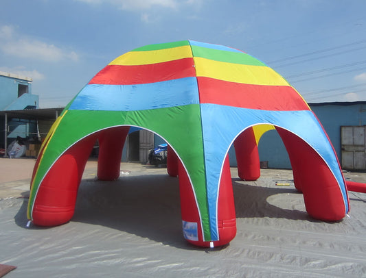 KeepFuns Color striped inflatable tent outdoor children's playground activity tent multi-color splicing exhibition sales inflatable tent