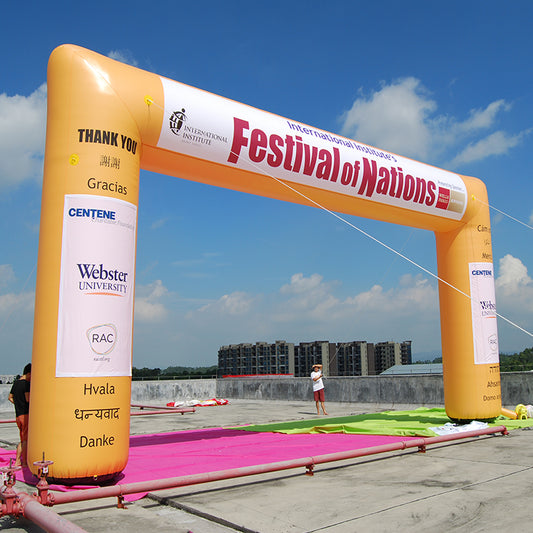 KeepFuns Customized right angle inflatable advertising arches, outdoor large-scale event arches, international cultural festivals, exhibitions, celebrations and publicity arches