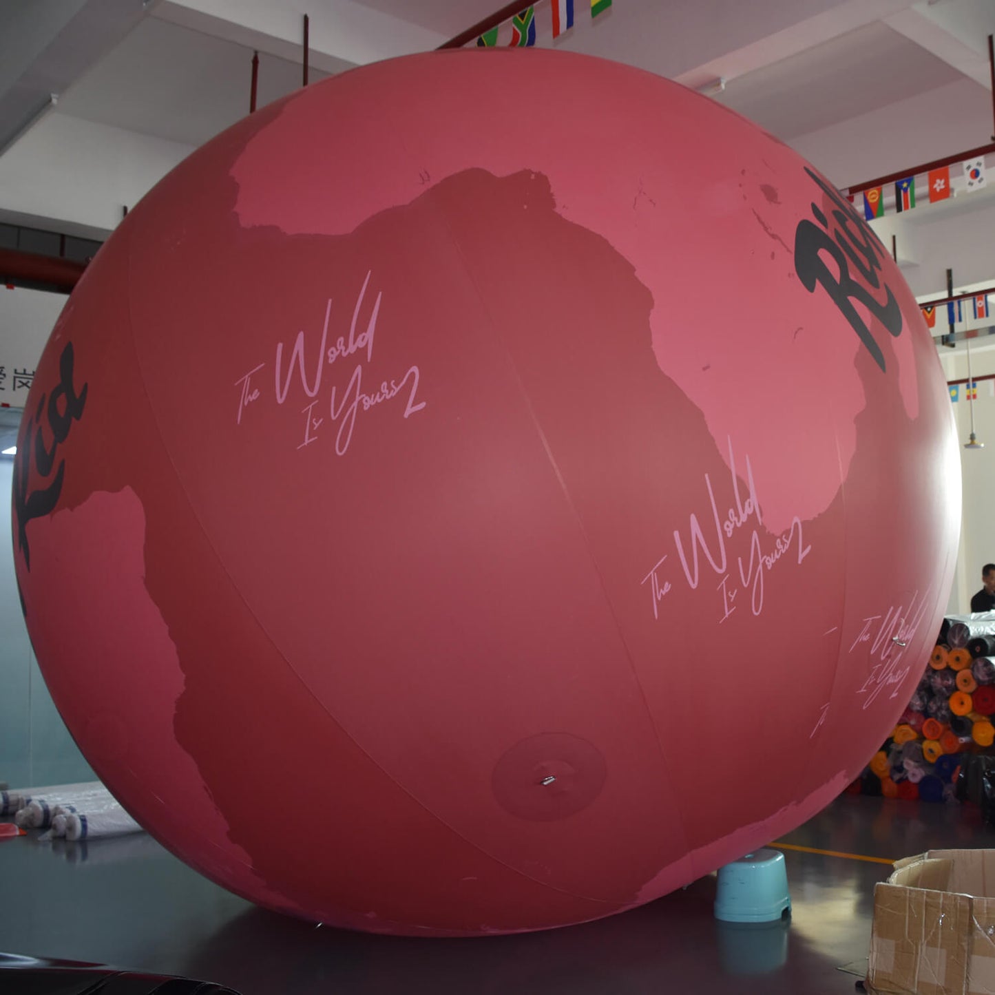 FeepFuns Custom pink inflatable advertising ball, giant brand promotion inflatable model, music tour theme event props