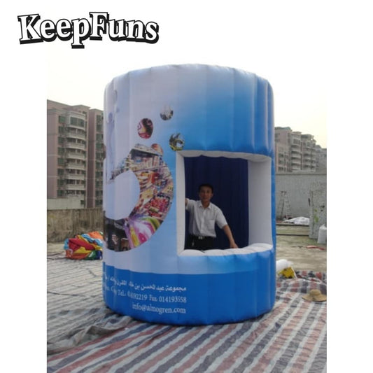 KeepFuns Inflatable Kiosk, which inflates quickly, can be customized in size, color and printed content, is lightweight, and suitable for brand promotion, commercial promotion, event/match support, etc.