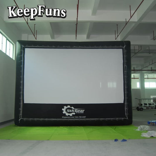 KeepFuns inflatable movie screen/projection screen, with support legs, easy to install, customizable in size, can be used for indoor and outdoor screenings, suitable for parties, advertising, etc.