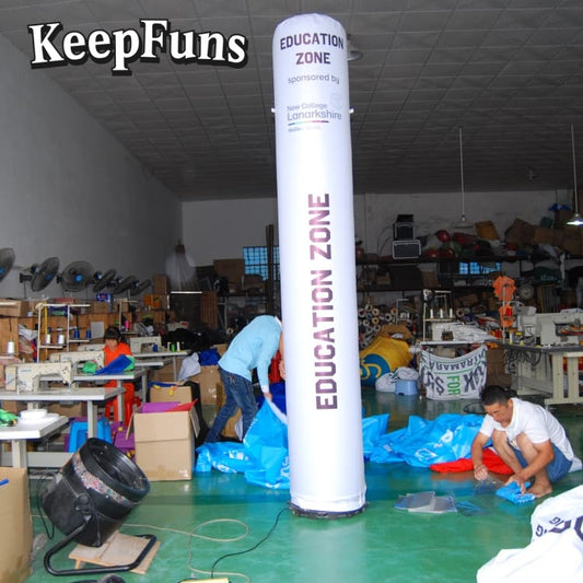 KeepFuns inflatable light tubes feature rapid inflation. They can be customized in size, color, and printed content, and are lightweight. They are suitable for store or product promotion, event marketing, etc.