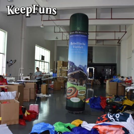 KeepFuns inflatable light tubes can be inflated quickly. They are customizable in size, color, and printed content, and are lightweight. They are suitable for store or product promotion, event promotion, etc.