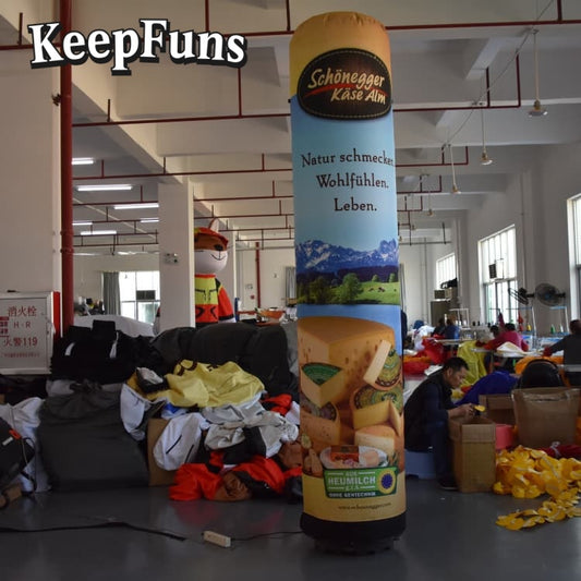 KeepFuns inflatable light tubes feature rapid inflation. They can be customized in size, color, and printed content, and are lightweight. They are suitable for store or product promotion, event marketing, etc.