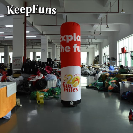 KeepFuns inflatable light tubes can be inflated quickly. They are customizable in size, color, and printed content, and are lightweight. They are suitable for store or product promotion, event promotion, etc.