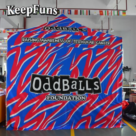 KeepFuns folding tent, with customizable size, color and printed content, is easy to set up and lightweight, suitable for events such as exhibitions, commercial promotions, outdoor events, etc.