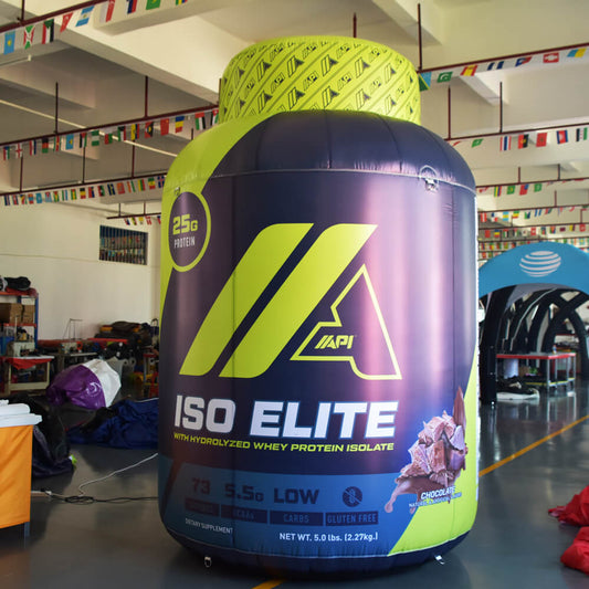 KeepKuns Giant API ISO ELITE protein powder can inflatable model for fitness supplement brand promotion and gym activity props