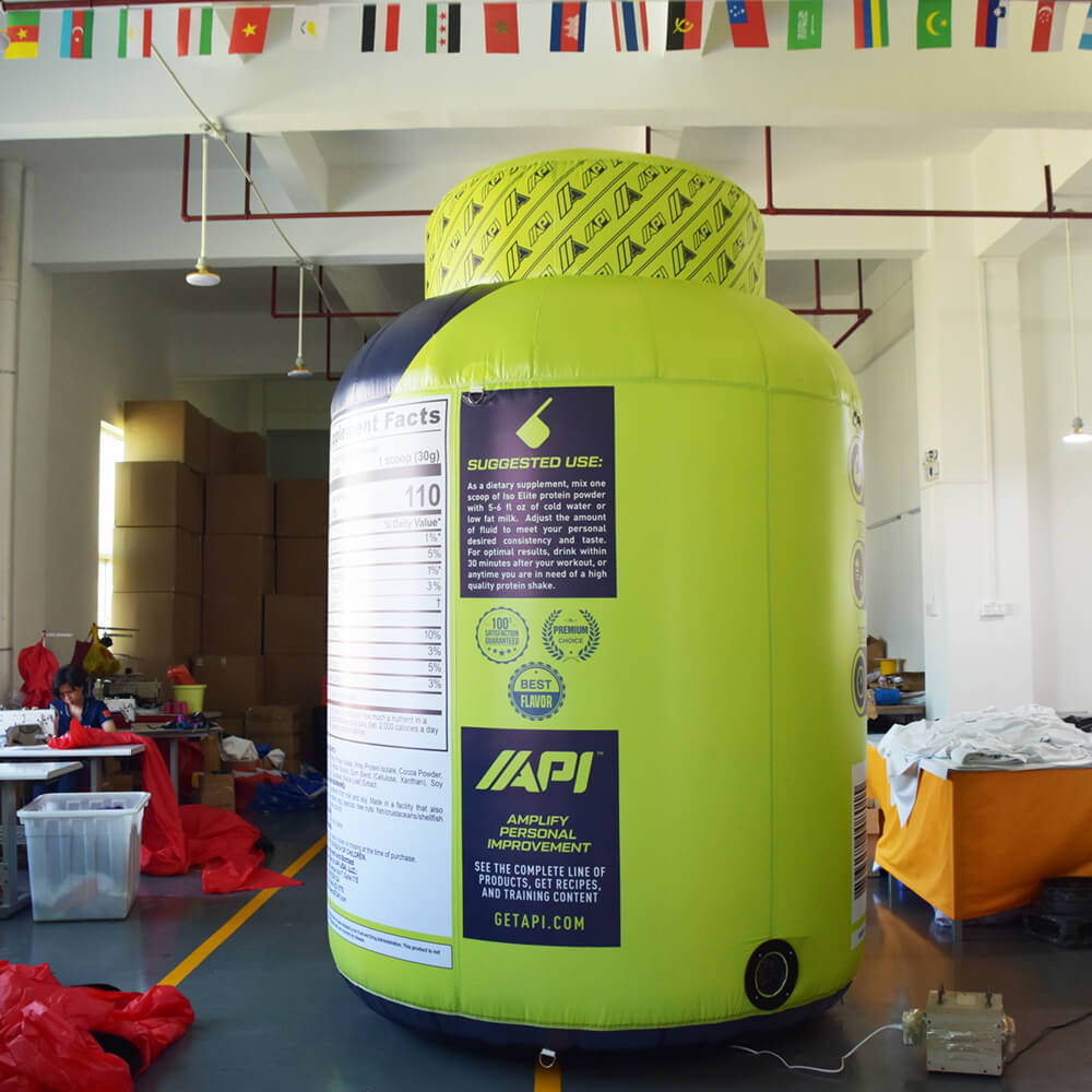 KeepKuns Giant API ISO ELITE protein powder can inflatable model for fitness supplement brand promotion and gym activity props