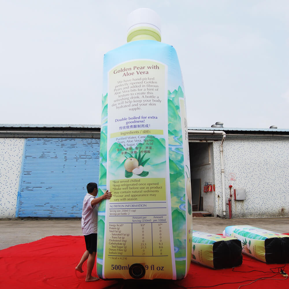 KeepFuns Giant Allswell Golden Pear Aloe Vera Drink Inflatable Bottle Model Beverage Brand Promotion Inflatable Model Supermarket Activity Display Props