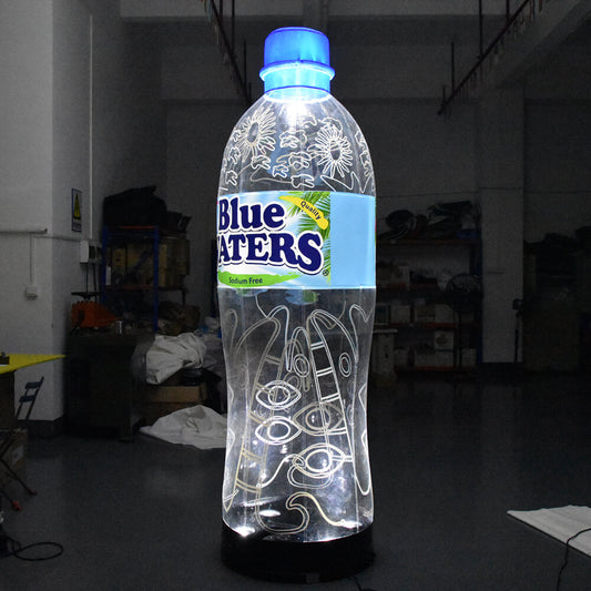 KeepFuns Giant Blue Waters water bottle inflatable model with light, brand promotion inflatable model, nightclub props