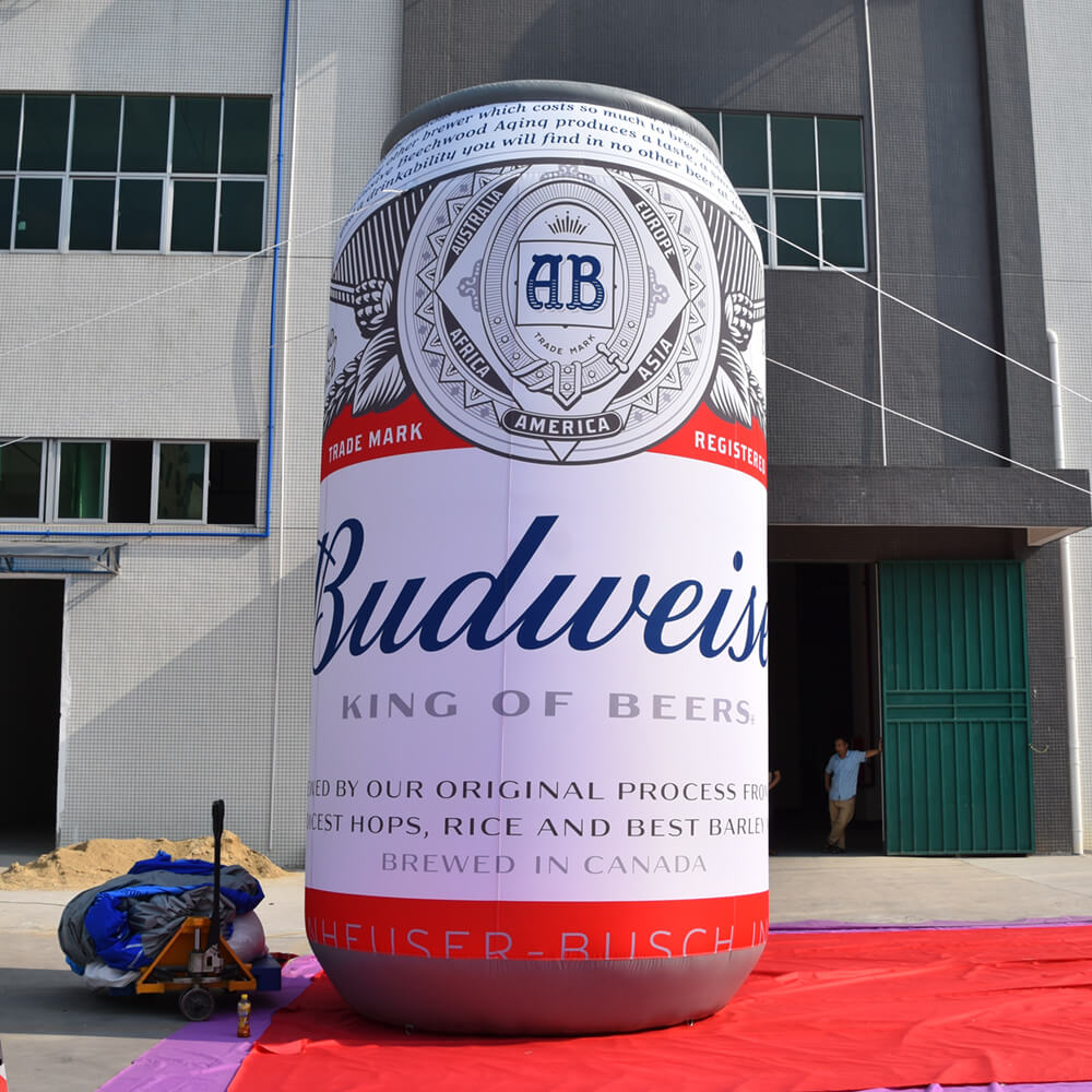 KeepFuns Giant Budweiser beer can inflatable model, brand promotion activity inflatable model, outdoor advertising display props