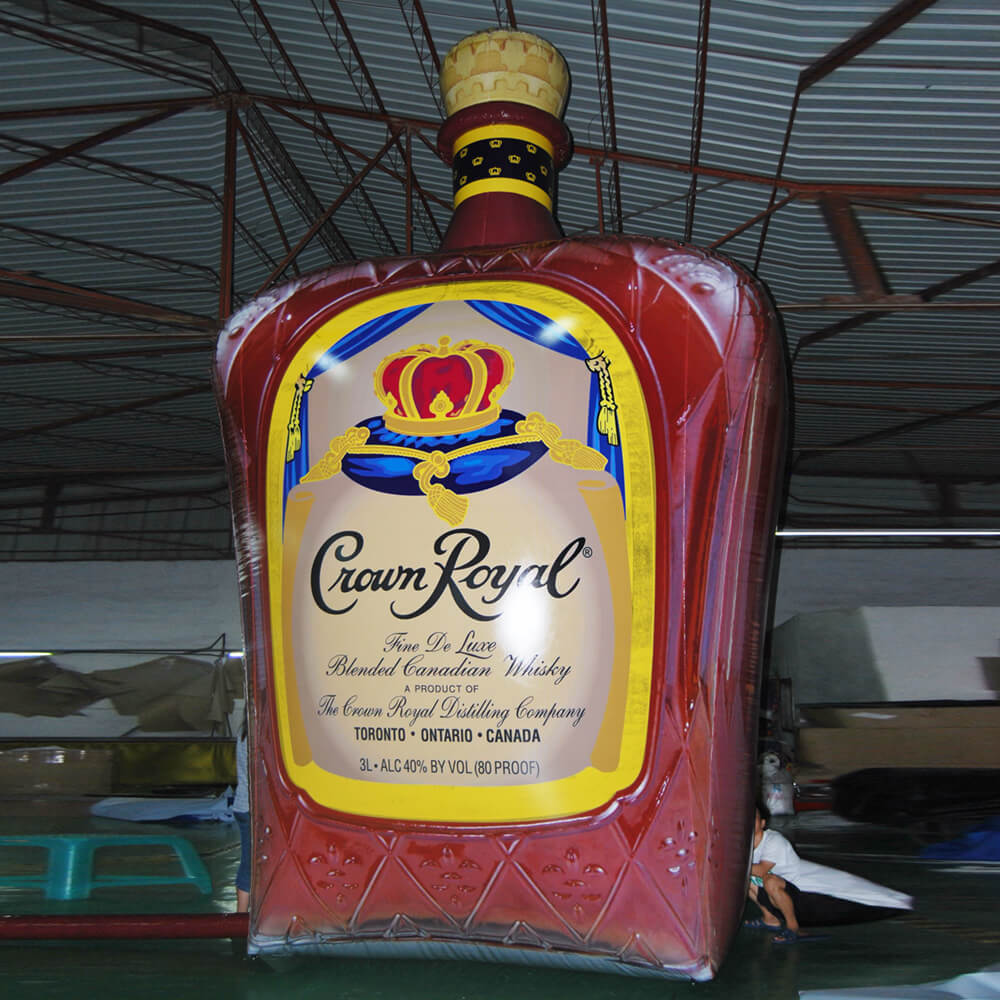 KeepFuns Giant Crown Royal whiskey bottle model, inflatable model for promoting foreign liquor brands, event display props