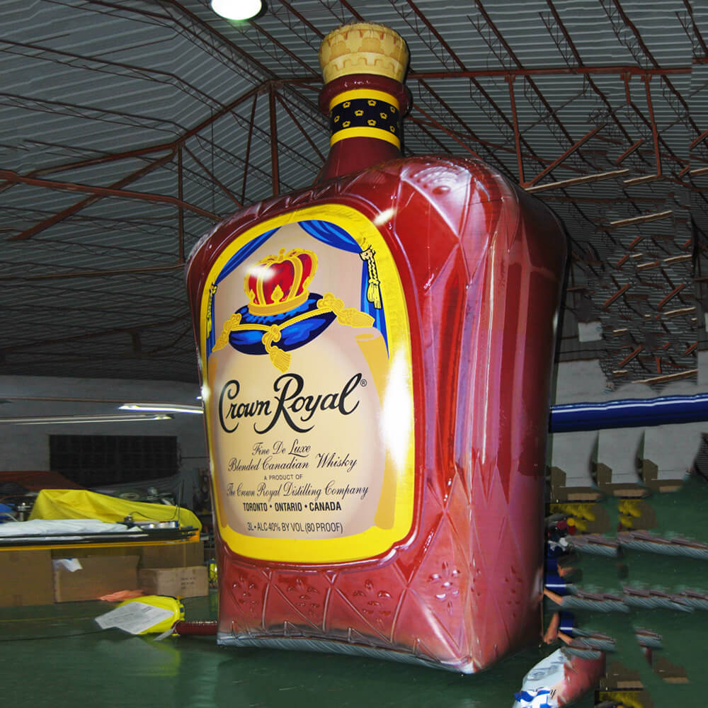 KeepFuns Giant Crown Royal whiskey bottle model, inflatable model for promoting foreign liquor brands, event display props