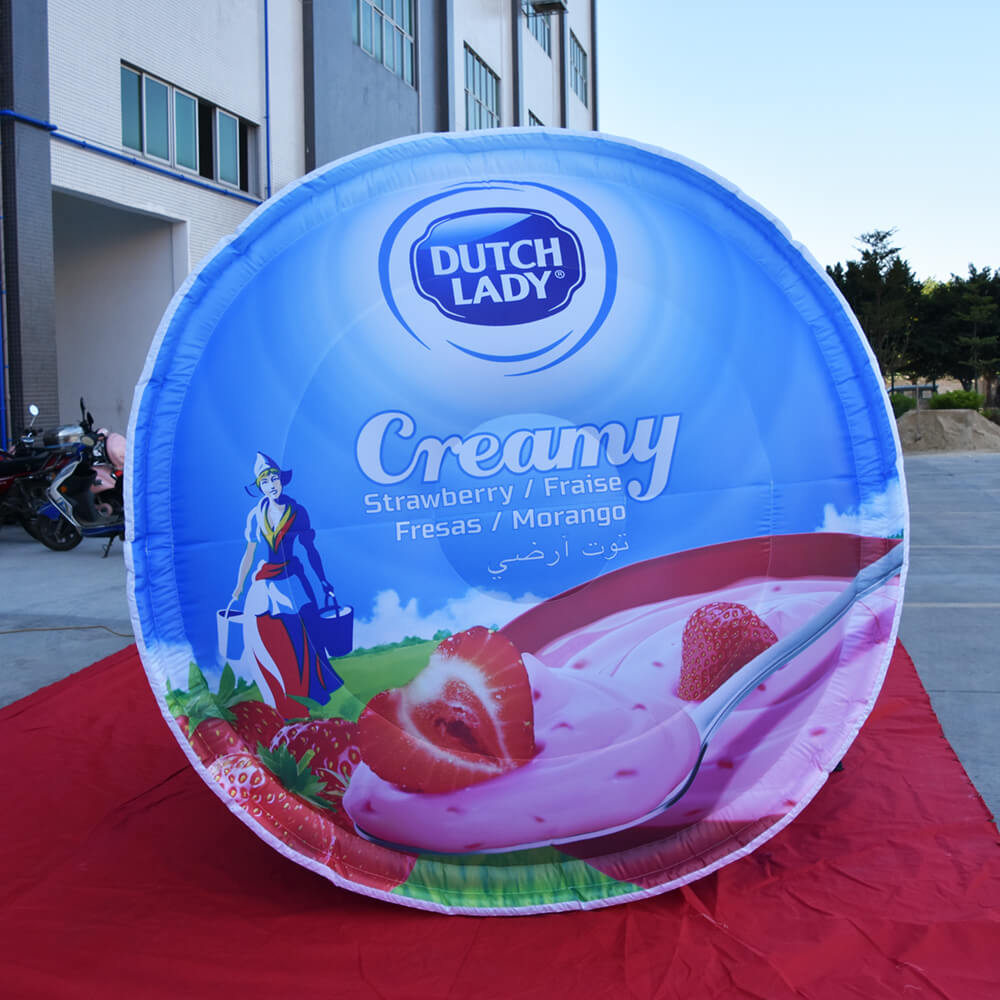 KeepFuns Giant Dutch Lady Strawberry Yogurt Inflatable Model Dairy Brand Promotion Inflatable Model Supermarket Activity Display Props