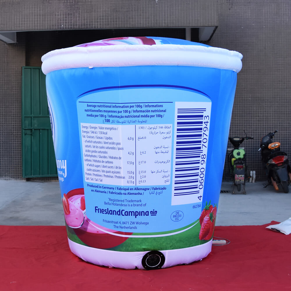KeepFuns Giant Dutch Lady Strawberry Yogurt Inflatable Model Dairy Brand Promotion Inflatable Model Supermarket Activity Display Props