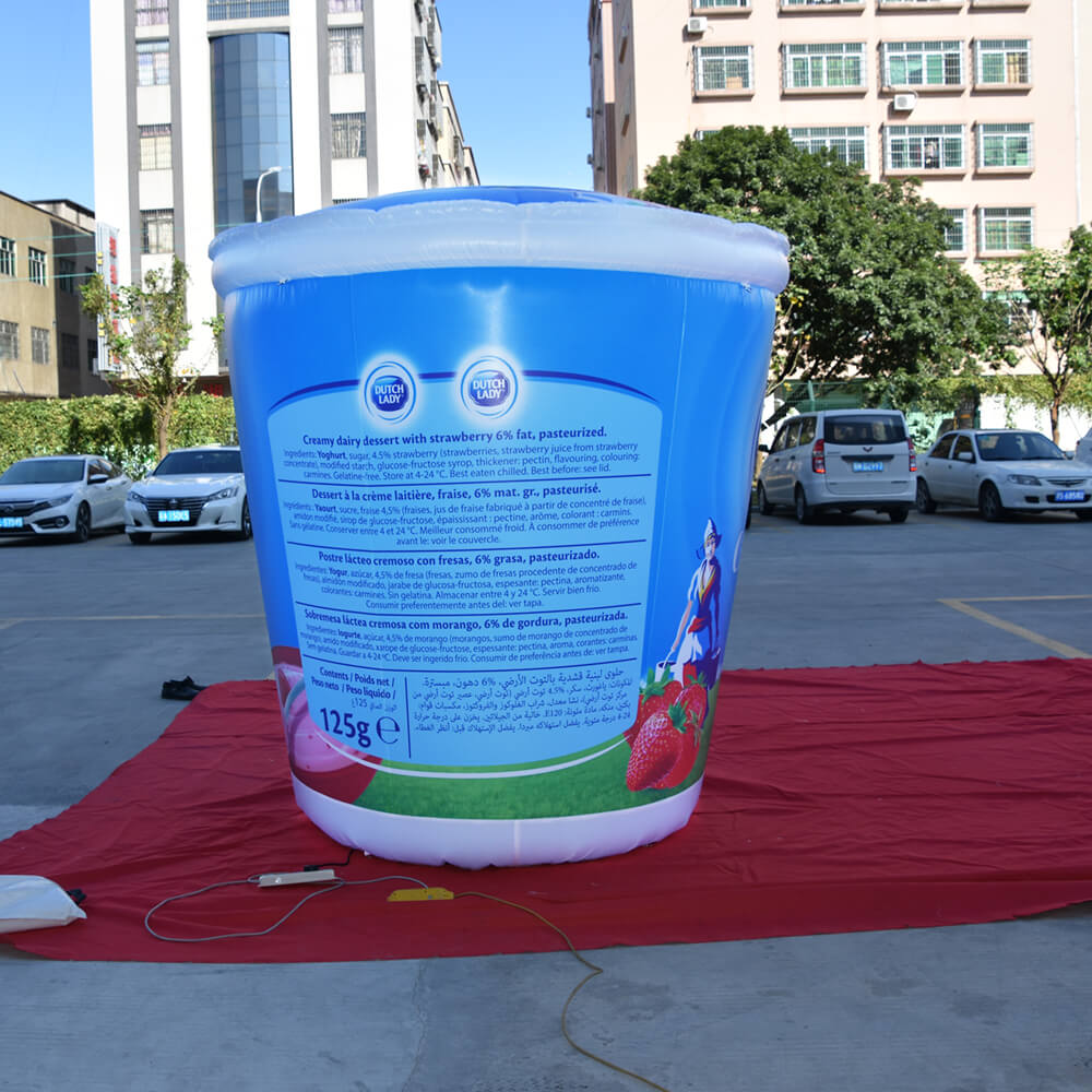 KeepFuns Giant Dutch Lady Strawberry Yogurt Inflatable Model Dairy Brand Promotion Inflatable Model Supermarket Activity Display Props