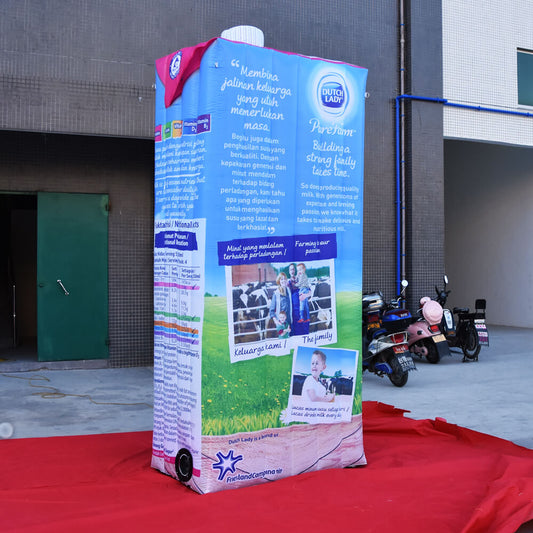 KeepFuns Giant Dutch Lady milk carton inflatable model for dairy brand promotion props and outdoor advertising display