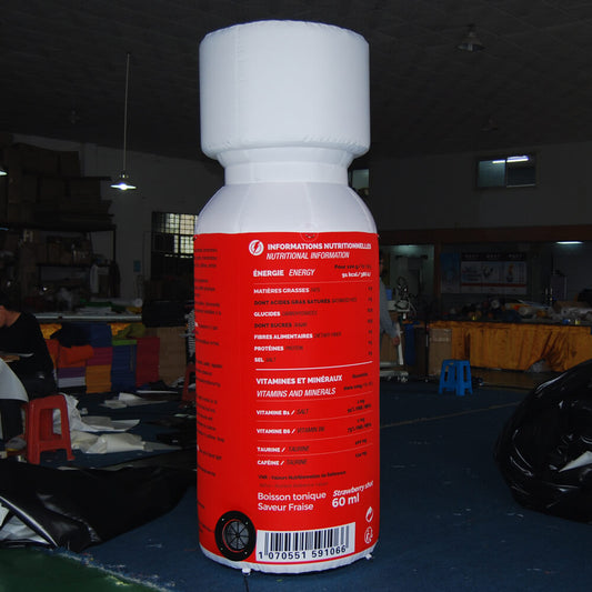 KeepFuns Giant EKOI Strawberry Flavor Energy Drink Inflatable Bottle Model Sports Nutrition Brand Promotion Inflatable Cycling Event Display Prop