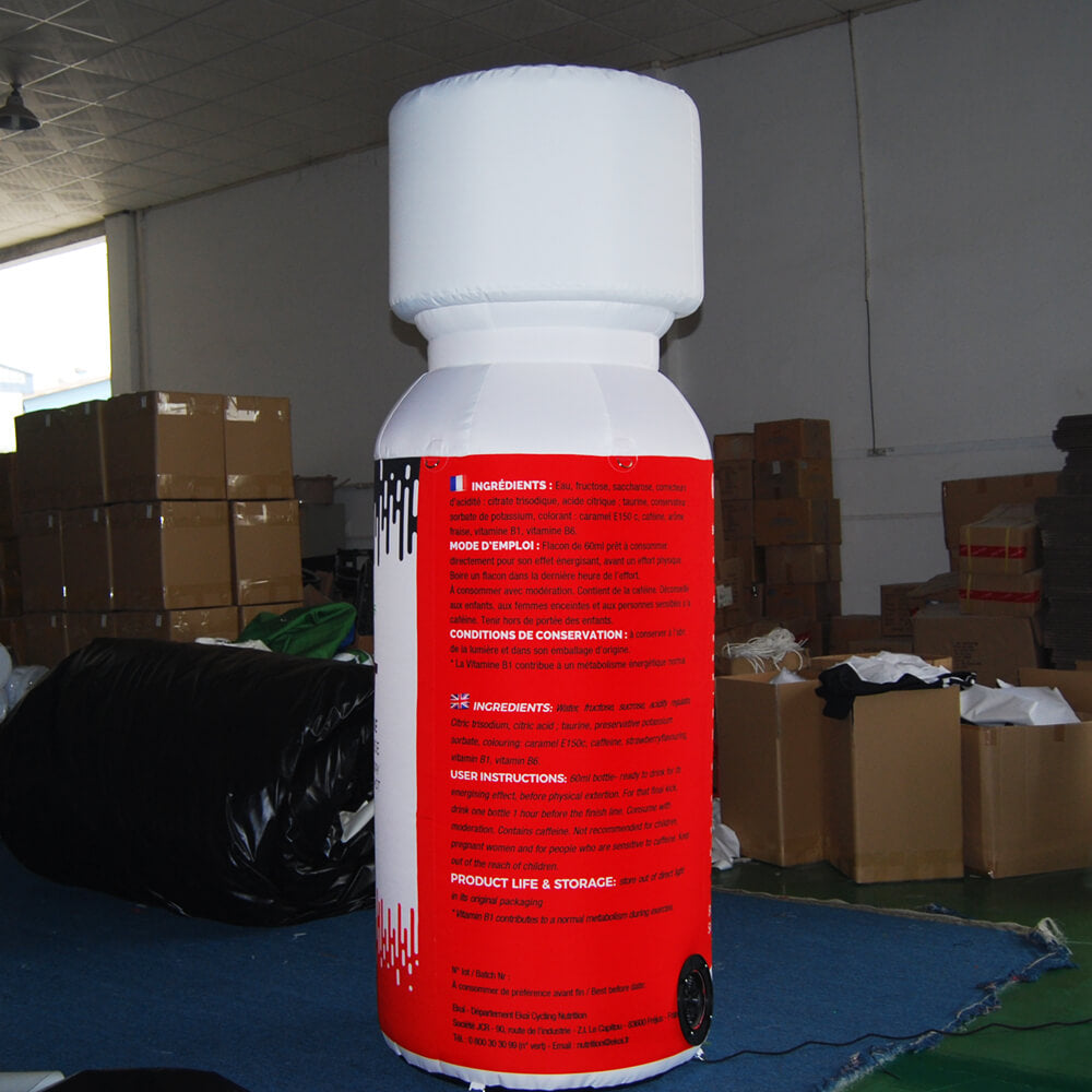 KeepFuns Giant EKOI Strawberry Flavor Energy Drink Inflatable Bottle Model Sports Nutrition Brand Promotion Inflatable Cycling Event Display Prop