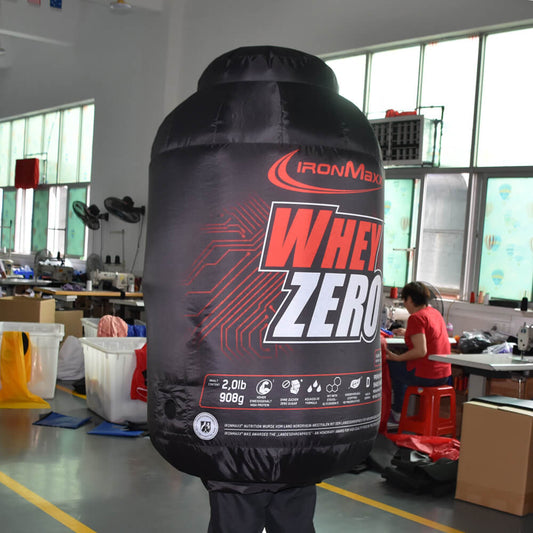 KeepFuns Giant IronMaxx Whey Protein Powder Inflatable Model Fitness Supplement Brand Promotion Inflatable Gym Activity Prop