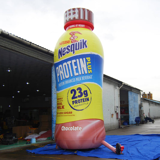 KeepFuns Giant Nestlé Nesquik Chocolate Protein Milk Inflatable Bottle Model Dairy Brand Promotion Inflatable Model Supermarket Activity Display Props