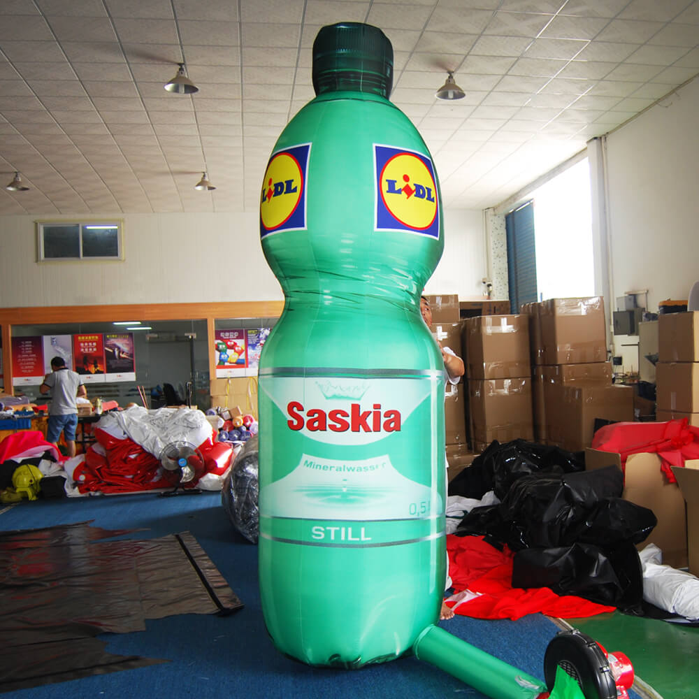 KeepFuns Giant Saskia mineral water bottle model Lidl brand promotion inflatable model supermarket event display props