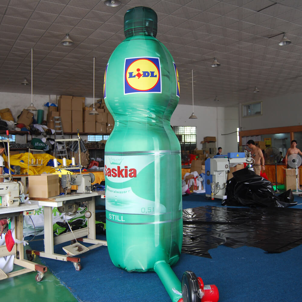KeepFuns Giant Saskia mineral water bottle model Lidl brand promotion inflatable model supermarket event display props