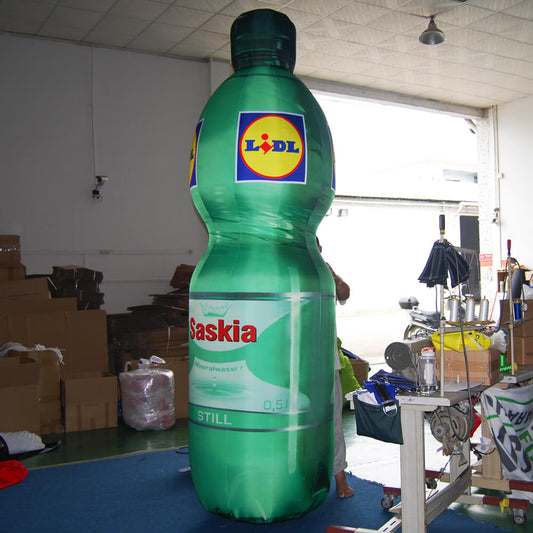 KeepFuns Giant Saskia mineral water bottle model Lidl brand promotion inflatable model supermarket event display props