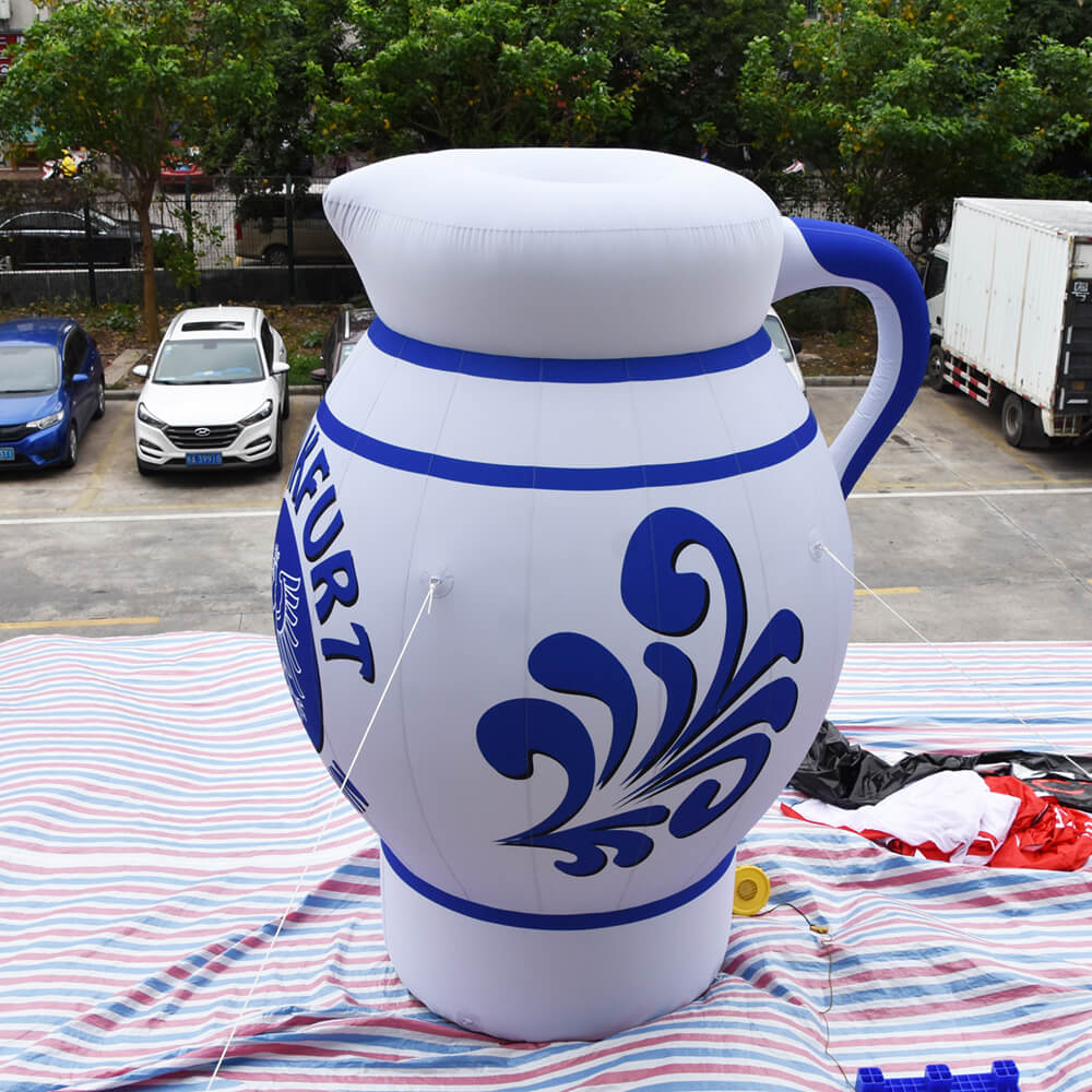 KeepFuns Giant blue and white porcelain pattern kettle inflatable model Traditional style brand promotion inflatable model Event display props