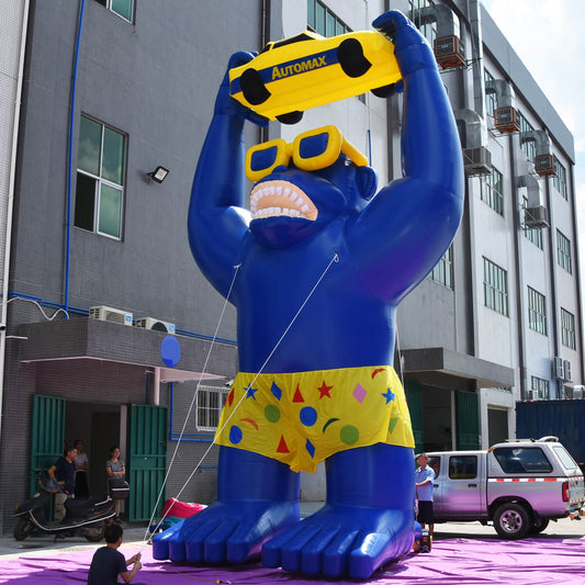 KeepFuns Giant blue inflatable gorilla model, car brand promotional inflatable model, outdoor creative marketing props