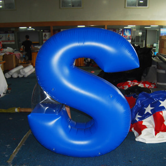 KeepFuns Giant blue letter S inflatable model brand logo display inflatable event scene decoration props