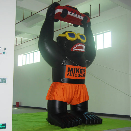 KeepFuns Giant inflatable gorilla model, eye-catching prop for car dealerships, outdoor advertising