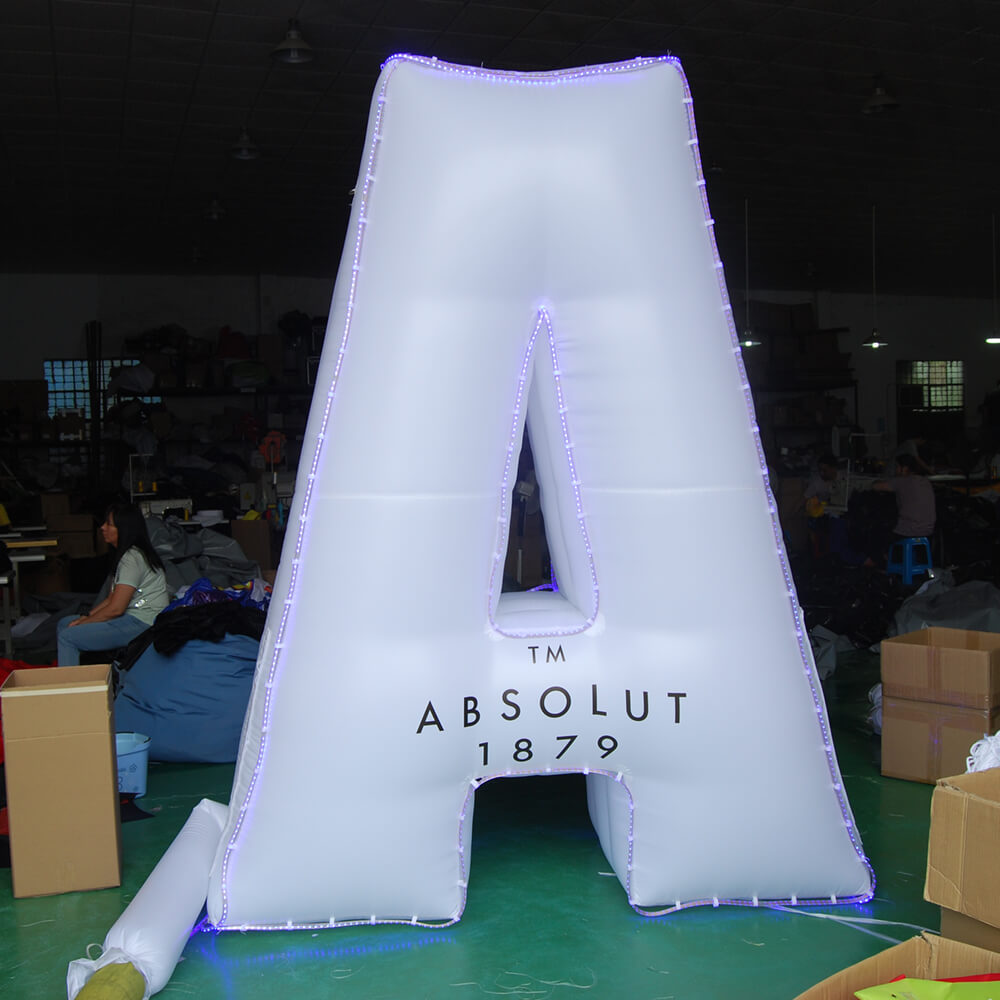 KeepFuns Giant lighted letter A inflatable model ABSOLUT brand promotion inflatable model night event luminous display props
