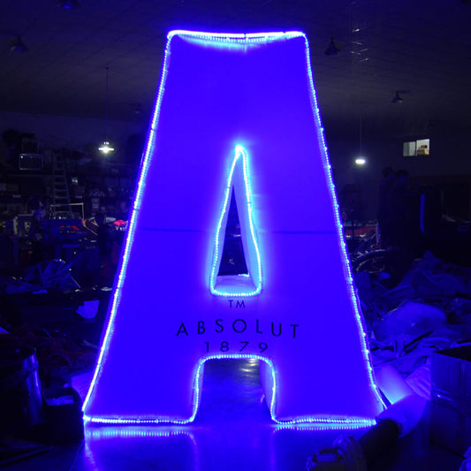 KeepFuns Giant lighted letter A inflatable model ABSOLUT brand promotion inflatable model night event luminous display props