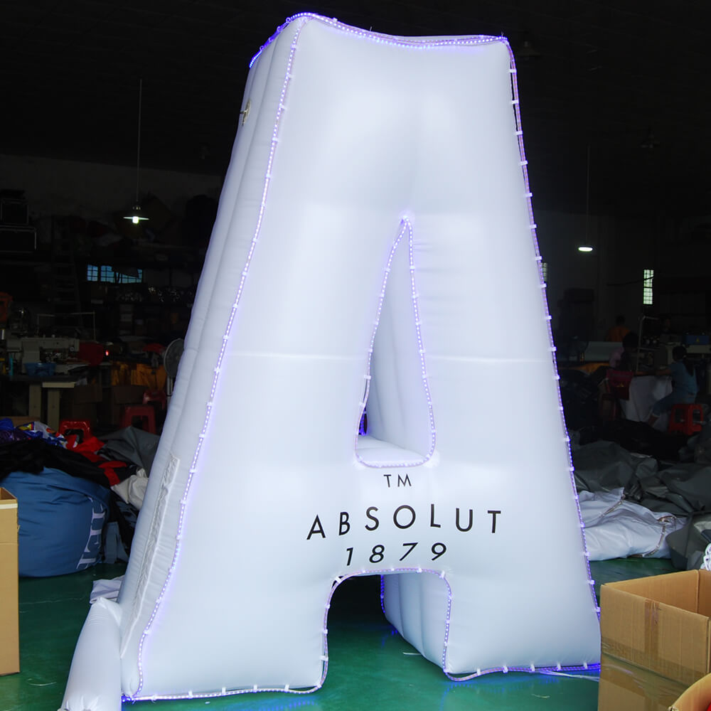 KeepFuns Giant lighted letter A inflatable model ABSOLUT brand promotion inflatable model night event luminous display props