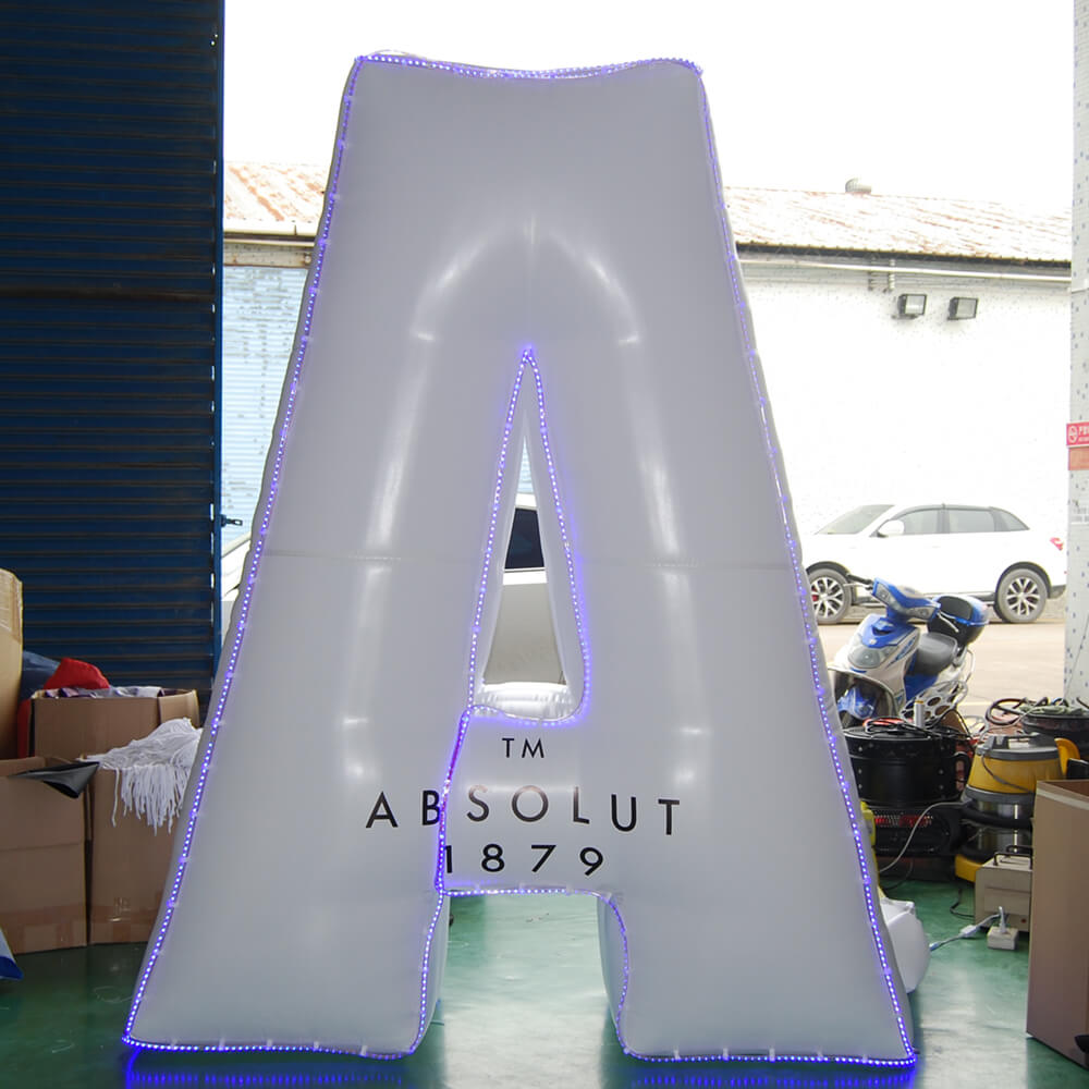 KeepFuns Giant lighted letter A inflatable model ABSOLUT brand promotion inflatable model night event luminous display props