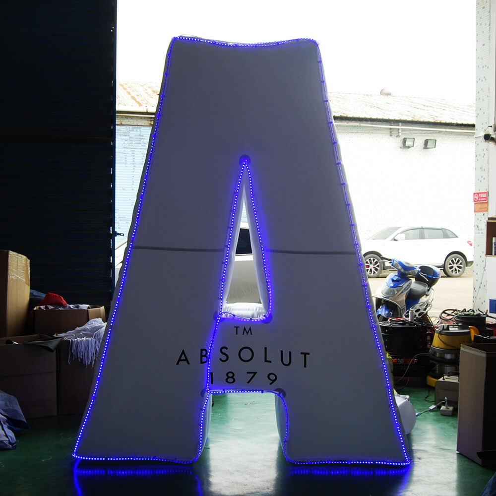 KeepFuns Giant lighted letter A inflatable model ABSOLUT brand promotion inflatable model night event luminous display props