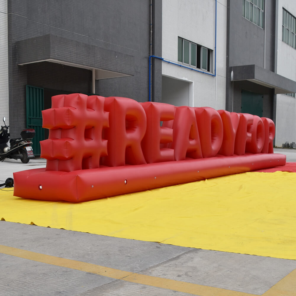 KeepFuns Giant red "#READYFOR" letter inflatable model, event theme display inflatable model, brand promotion decoration props